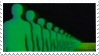 ID: Web stamp showing a line of green human silhouettes, stretching off into a black distance. End ID.